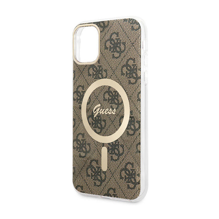Guess 4G MagSafe - Etui iPhone 11 (Brązowy) (GUHMN61H4STW)