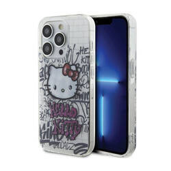 Hello Kitty IML Kitty On Bricks Graffiti - Etui iPhone 13 Pro (biały) (HKHCP13LHDGPHT)