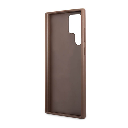 Guess 4G Metal Logo - Etui Samsung Galaxy S23 Ultra (brązowy) (GUHCS23LG4GFBR)