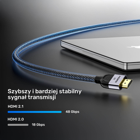 Unitek przewód 8K LUX HDMI 2.1 oplot 5 M (C11093RGY01-5M)