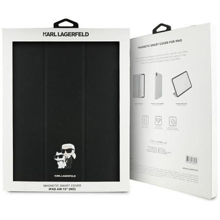 Karl Lagerfeld Book Cover Saffiano Magnetic Karl & Choupette - Etui iPad Air 13” M3 (2025) / iPad Air 13” M2 (2024) (czarny) (KLFC13RM24SAKCK)