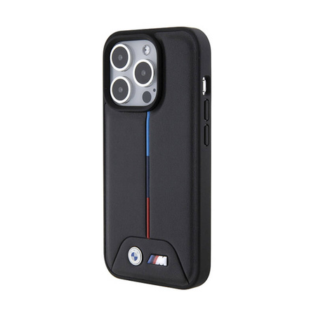 BMW Quilted Tricolor - Etui iPhone 15 Pro (czarny) (BMHCP15L22PVTK)