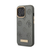 Guess Peony Logo Plate MagSafe - Etui iPhone 13 Pro (szary) (GUHMP13LSAPSTG)