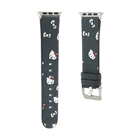 Hello Kitty Heads & Bows Pattern - Pasek do Apple Watch 38/40/41 mm (czarny) (HKAWMPSAPSK)