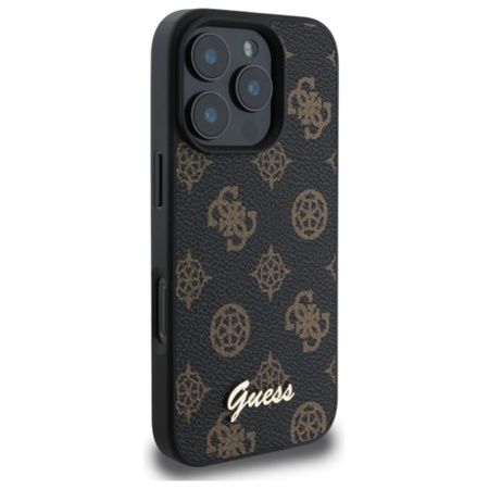 Guess Peony Script MagSafe - Etui iPhone 16 Pro Max (czarny) (GUHMP16XPGPYSK)