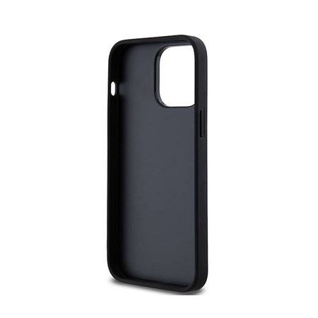 DKNY Leather Checkered Mono Pattern & Printed Stripes - Etui iPhone 14 Pro Max (czarny) (DKHCP14XPCPTSSK)