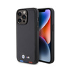 BMW Leather Hot Stamp Tricolor - Etui iPhone 15 Pro Max (czarny) (BMHCP15X22PTDK)