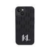 Karl Lagerfeld Leather Monogram Hot Stamp Metal Logo - Etui iPhone 15 (czarny) (KLHCP15SPKLPKLK)