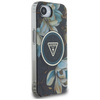 Guess IML Metal Glitter Flowers Triangle MagSafe - Etui do iPhone 16e (czarny) (GUHMPSE4HFLPEDK)
