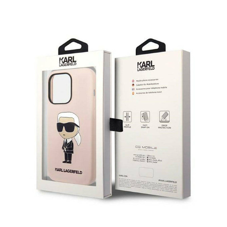 Karl Lagerfeld Silicone NFT Ikonik - Etui iPhone 14 Pro (różowy) (KLHCP14LSNIKBCP)