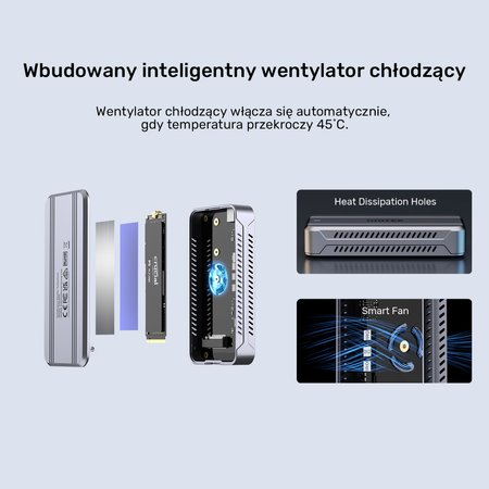 Unitek Aktywnie chłodzona obudowa M2 NvMe SSD USB4 40Gbps (S1242AGY01-EU)