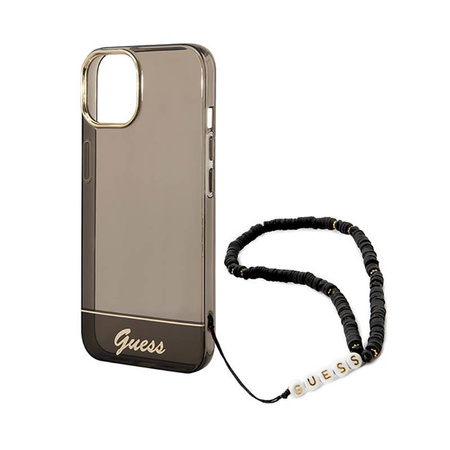 Guess Translucent Pearl Strap - Etui iPhone 14 (czarny) (GUHCP14SHGCOHK)
