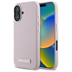 Karl Lagerfeld FW Metal Plate MagSafe - Etui iPhone 16 (różowy) (KLHMP16SPGMSRPP)