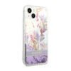 Guess Liquid Glitter Flower – Etui iPhone 14 Plus (fioletowy) (GUHCP14MLFLSU)