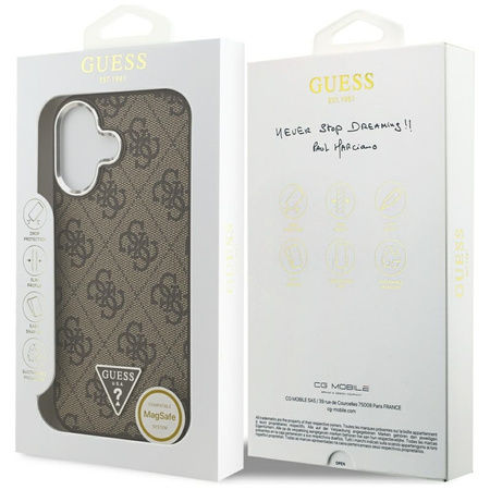 Guess 4G Triangle Logo MagSafe - Etui iPhone 17 (brązowy) (GUHMP17SP4TSRCMW)