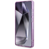 Guess Glitter Flowers Triangle Buttons MagSafe - Etui do Samsung Galaxy S25 Ultra (fioletowy) (GUHMS25LHFLPEDU)