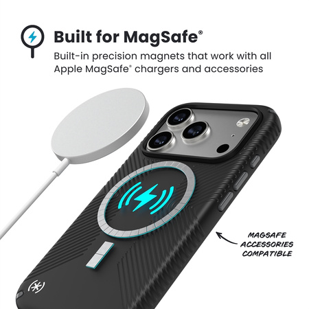 Speck Presidio2 Grip MagSafe - Etui iPhone 17 Pro (Black / Slate Grey / White) (150976-D143)