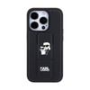 Karl Lagerfeld Gripstand Saffiano Karl & Choupette Pins - Etui iPhone 13 Pro (czarny) (KLHCP13LGSAKCPK)