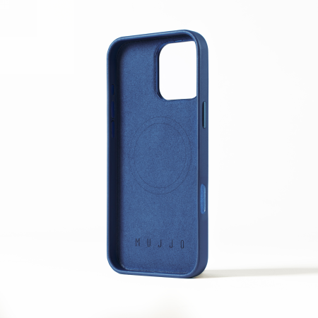 Mujjo Leather Case - etui skórzane do iPhone 16 Pro Max kompatybilne z MagSafe (monaco blue) (MUJJO-CL-055-BL)