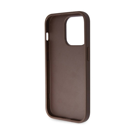 Guess Crossbody 4G Metal Logo - Etui iPhone 14 Pro (brązowy) (GUHCP14LP4TDSCPW)