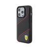 Ferrari Perforated Waves Metal Logo - Etui iPhone 15 Pro (czarny) (FEHCP15LPWAK)