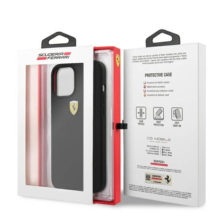 Ferrari On Track Silicone – Etui iPhone 12 Pro Max (czarny) (FESSIHCP12LBK)