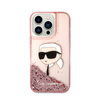 Karl Lagerfeld Liquid Glitter NFT Karl's Head - Etui iPhone 14 Pro Max (różowy) (KLHCP14XLNKHCP)