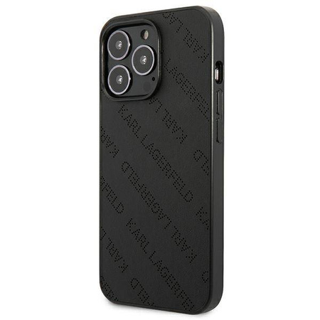 Karl Lagerfeld Perforated Allover - Etui iPhone 13 Pro (czarny) (KLHCP13LPTLK)