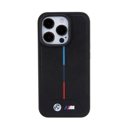 BMW Quilted Tricolor MagSafe - Etui iPhone 15 Pro (czarny) (BMHMP15L22PVTK)