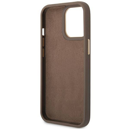 Guess 4G Metal Camera Outline Case – Etui iPhone 14 Pro (Brązowy) (GUHCP14LHG4SHW)