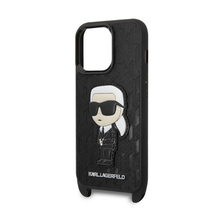 Karl Lagerfeld NFT Monogram Ikonik Patch - Etui iPhone 14 Pro (czarny) (KLHCP14LSTKMK)