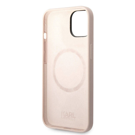 Karl Lagerfeld Silicone Ikonik Karl`s Head MagSafe - Etui iPhone 14 (różowy) (KLHMP14SSLKHLP)