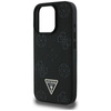 Guess Grained Hot Stamp Peony Triangle Logo MagSafe - Etui do iPhone 16 Pro Max (czarny) (GUHMP16XPGBTMK)