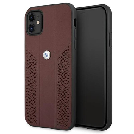 BMW Leather Curve Perforate HC - Etui iPhone 11 (czerwony) (BMHCN61RSPPR)