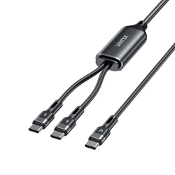 Unitek Kabel 2w1 USB-C PD 100W silikonowy 1,8 m (C14146ABK01-1.8M)
