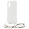 Guess IML Glitter With Pearl Strap MagSafe - Etui iPhone 16 Plus (przezroczysty) (GUHMP16MHGCRELST)