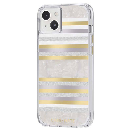 Case-Mate Pearl Stripes MagSafe - Etui iPhone 14 Plus zdobione masą perłową (Pearl Stripes) (CM049272)