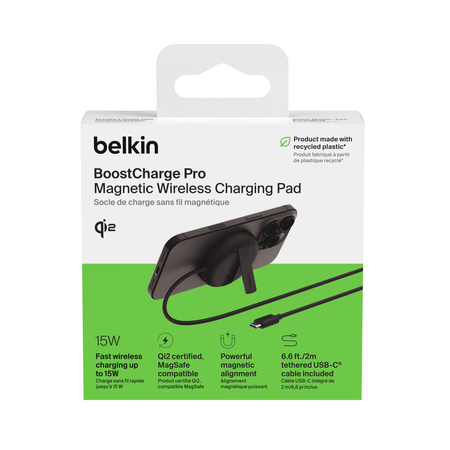 Belkin Ładowarka magnetyczna, Qi2 15W, rozkładana, czarna (WIA011HQBK)