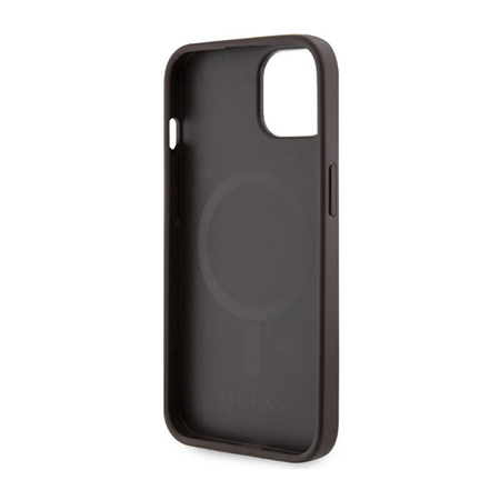 Guess 4G Printed Stripes MagSafe - Etui iPhone 14 Plus (Brązowy) (GUHMP14MP4RPSW)