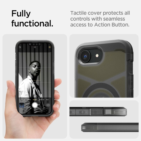 Spigen Tough Armor Mag MagSafe - Etui do iPhone 16e (Frost Black) (ACS09138)
