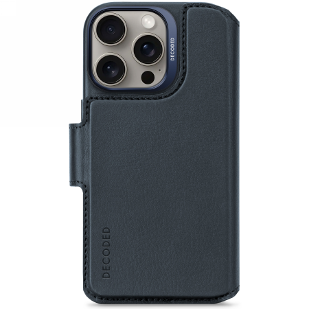 Decoded Leather Detachable Wallet - skórzana obudowa ochronna do iPhone 16 Pro kompatybilna z MagSafe (navy) (D25IPO16PDW5NY)