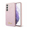Guess Glitter Flakes Metal Logo Case - Etui Samsung Galaxy S24+ (różowy) (GUHCS24MHGGSHP)