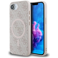 Guess 4G Ring Classic Logo MagSafe - Etui do iPhone 16e (różowy) (GUHMPSE4G4GFRP)