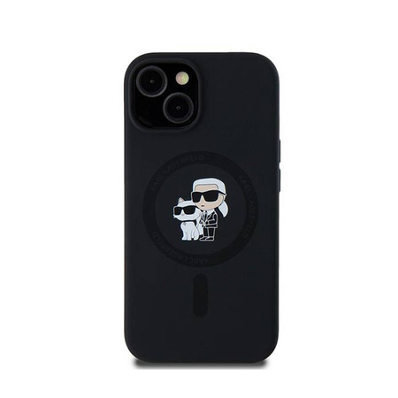 Karl Lagerfeld Silicone Karl & Choupette MagSafe - Etui iPhone 15 Plus / 14 Plus (czarny) (KLHMP15MSCMKCRHK)