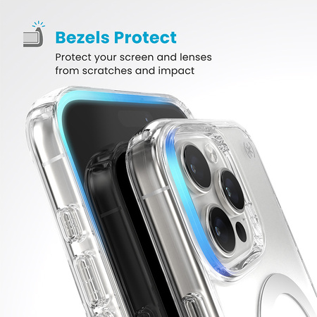 Speck Presidio Perfect-Clear ClickLock & MagSafe - Etui iPhone 16 Pro Max (Clear / Chrome Finish / Serene Silver) (150727-3199)