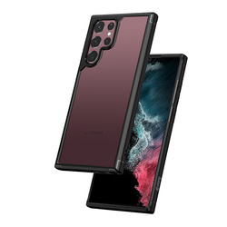 Crong Hybrid Clear Cover - Etui Samsung Galaxy S22 Ultra (czarny) (CRG-HCLC-SGS22U-BLK)