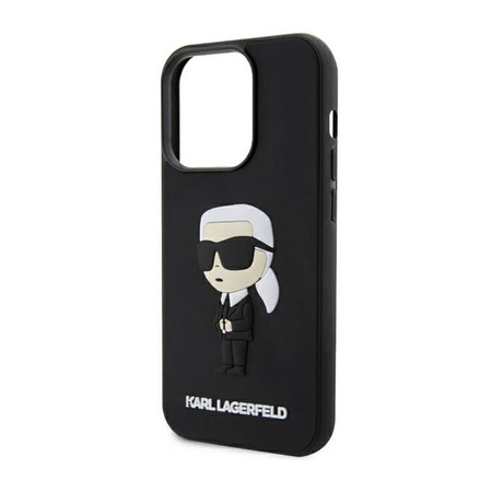 Karl Lagerfeld 3D Rubber NFT Ikonik - Etui iPhone 14 Pro (Czarny) (KLHCP14L3DRKINK)