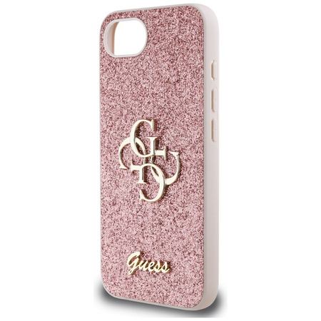 Guess Fixed Glitter Big 4G - Etui do iPhone 16e (różowy) (GUHCPSE4HG4SGP)