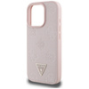 Guess Grained Hot Stamp Peony Triangle Logo MagSafe - Etui do iPhone 16 Pro (różowy) (GUHMP16LPGBTMP)