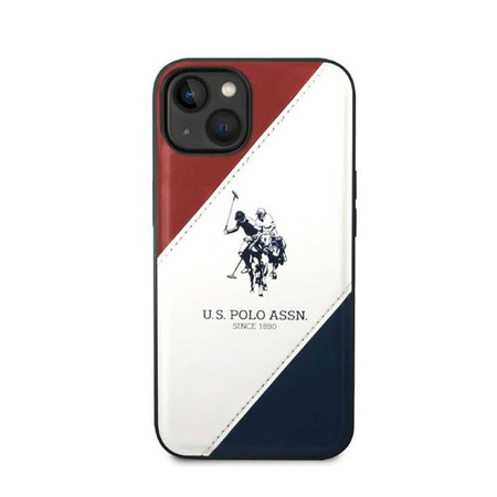US Polo Assn Tricolor Embossed - Etui iPhone 14 (biały) (USHCP14SPSO3)